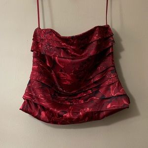 White House Black Market Bustier Corset sz8 Red